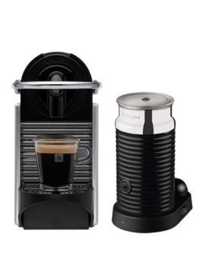 Nespresso Pixie Coffee Machine By Magimix With Aeroccino 3 Milk Frother - Aluminium Nespresso Pixie Coffee Machine By Magimix With Aeroccino 3 Milk Frother - Aluminium